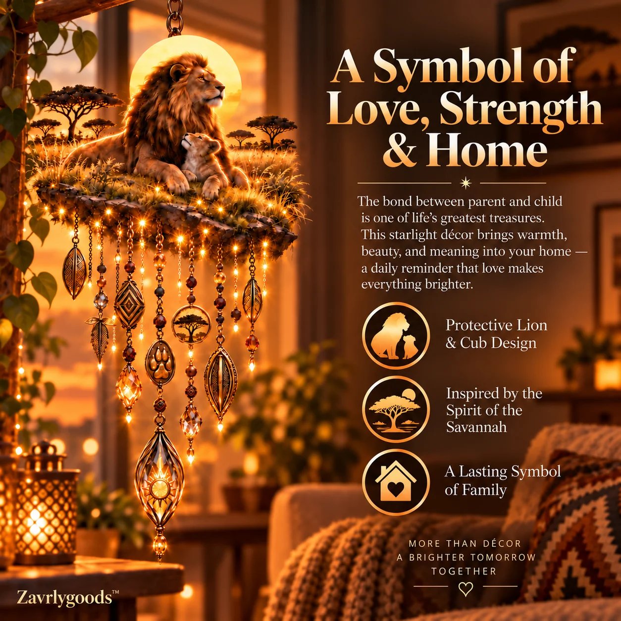 Lion and cub family wall decor
