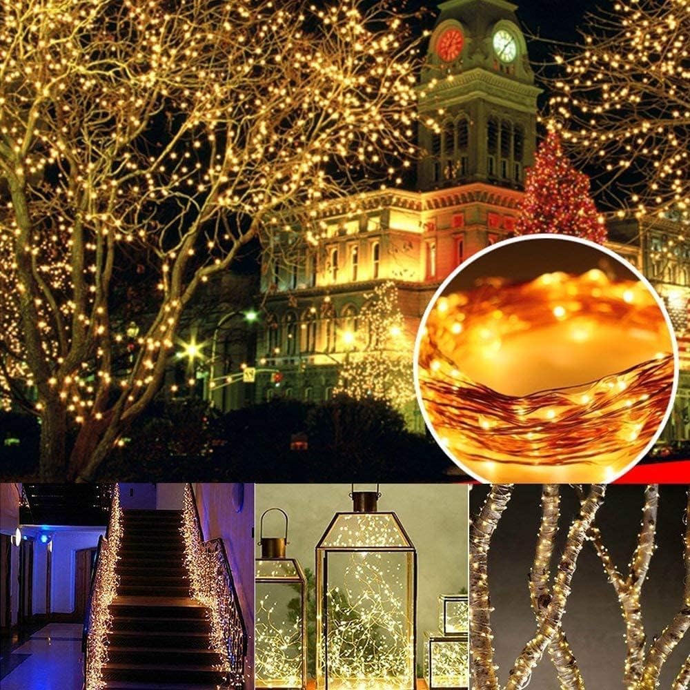 Flexible warm white solar string light wire
