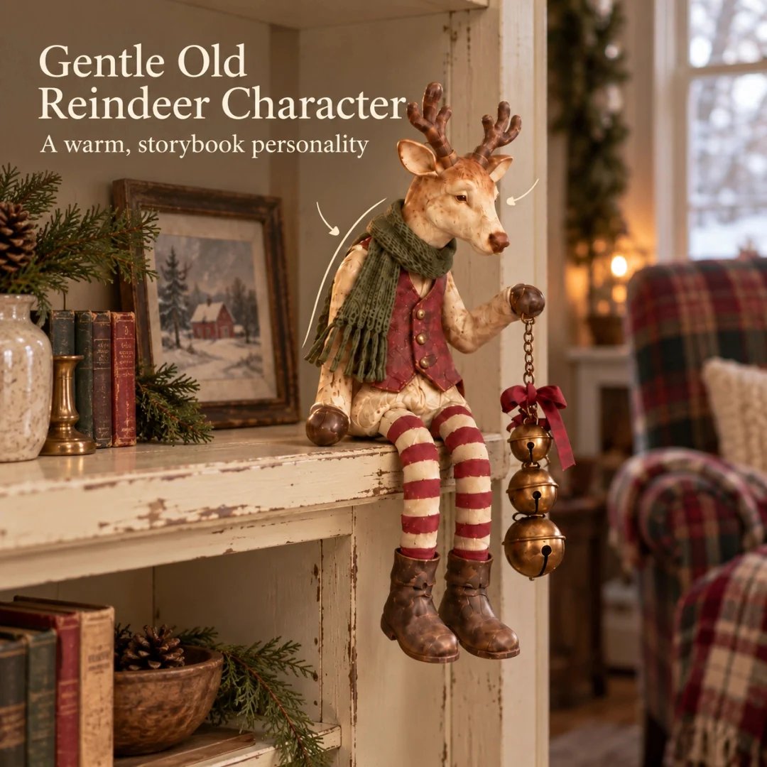 Gentle Vintage Reindeer Christmas Character