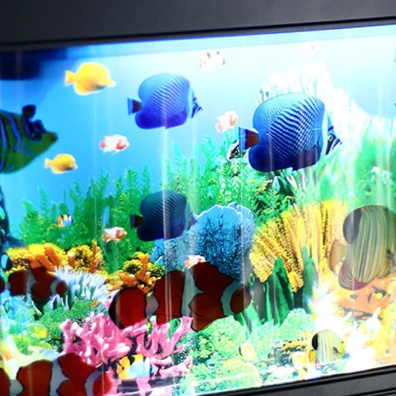 Stress-relieving artificial fish tank lamp for home and office