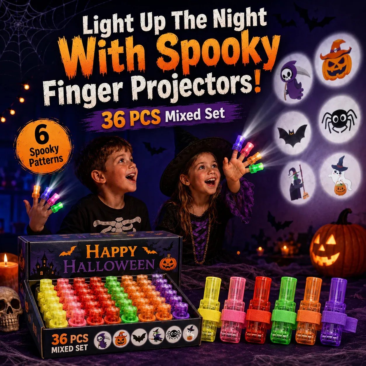 Halloween Pattern Finger Projector Lights