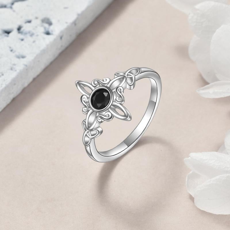 Top-down view of the silver ring