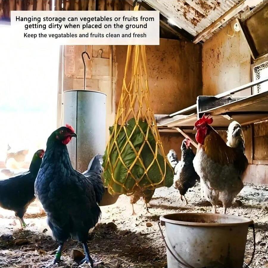 Random Color Chicken Feeding Bag, 1/2/3/5 Counts Nylon Hanging Chicken Feeder, Pet Feeding Tool for Chicken, Goose, Duck, Sheep, Cattle, Horse