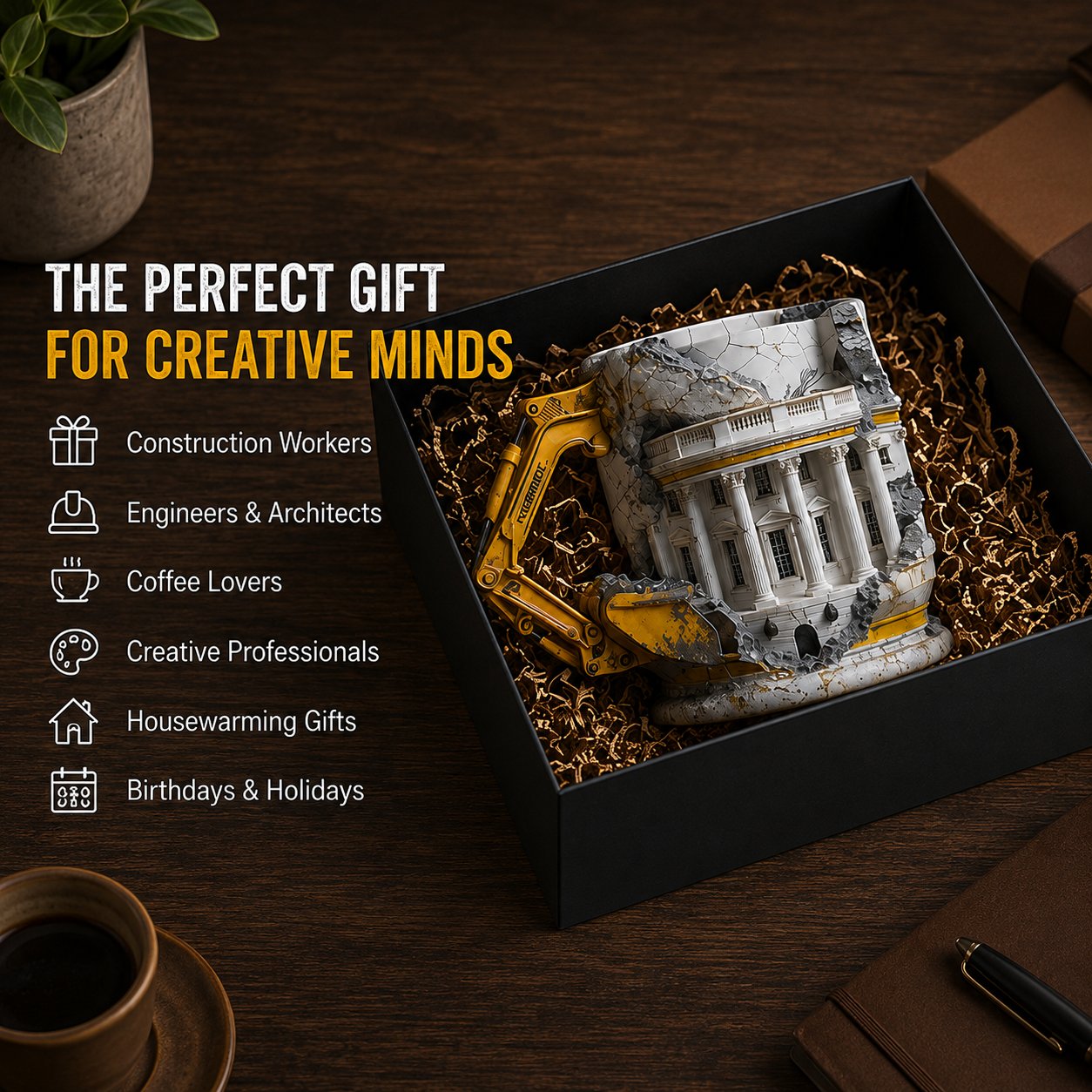 Excavator mug gift