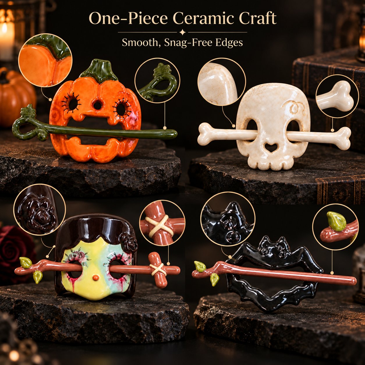 Halloween ceramic hair styling