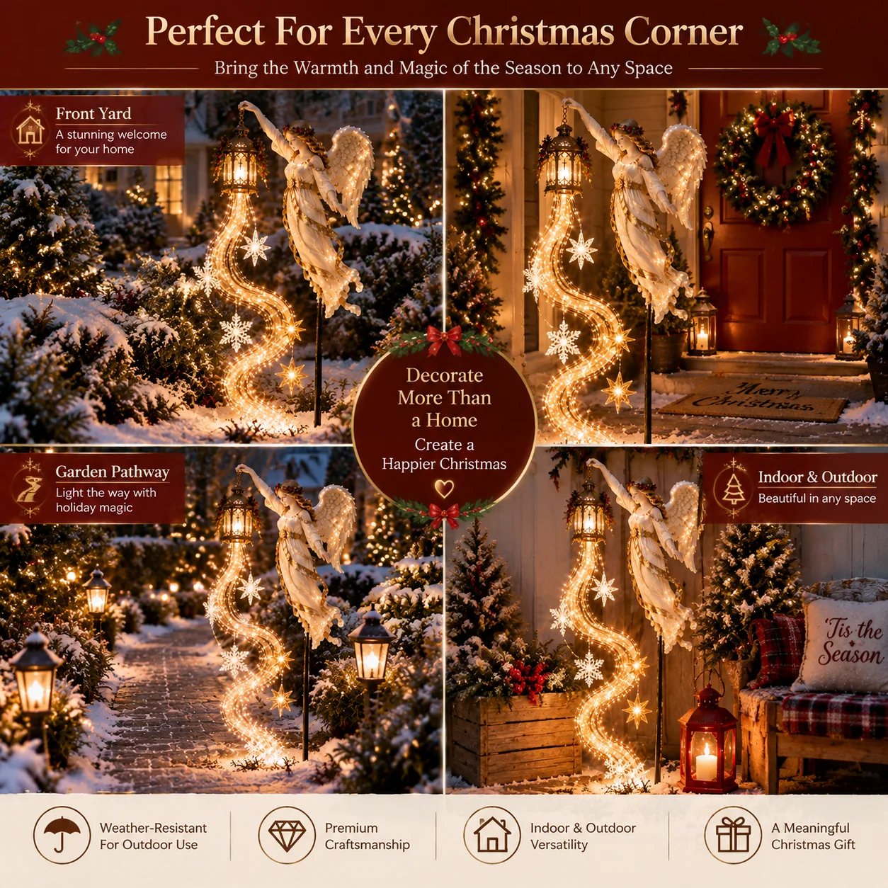 Family with Guardian Angel Christmas Light