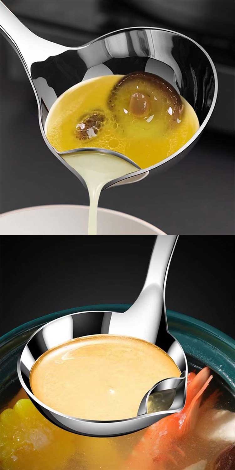Stainless Steel Oil & Soup Separator Ladle - Convenient Design