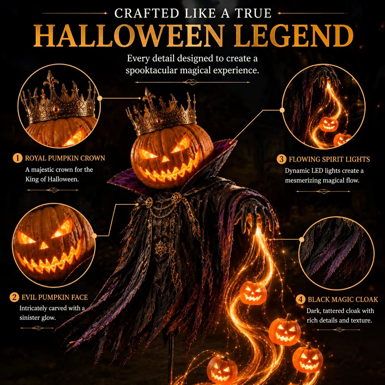 Pumpkin King Halloween decoration details