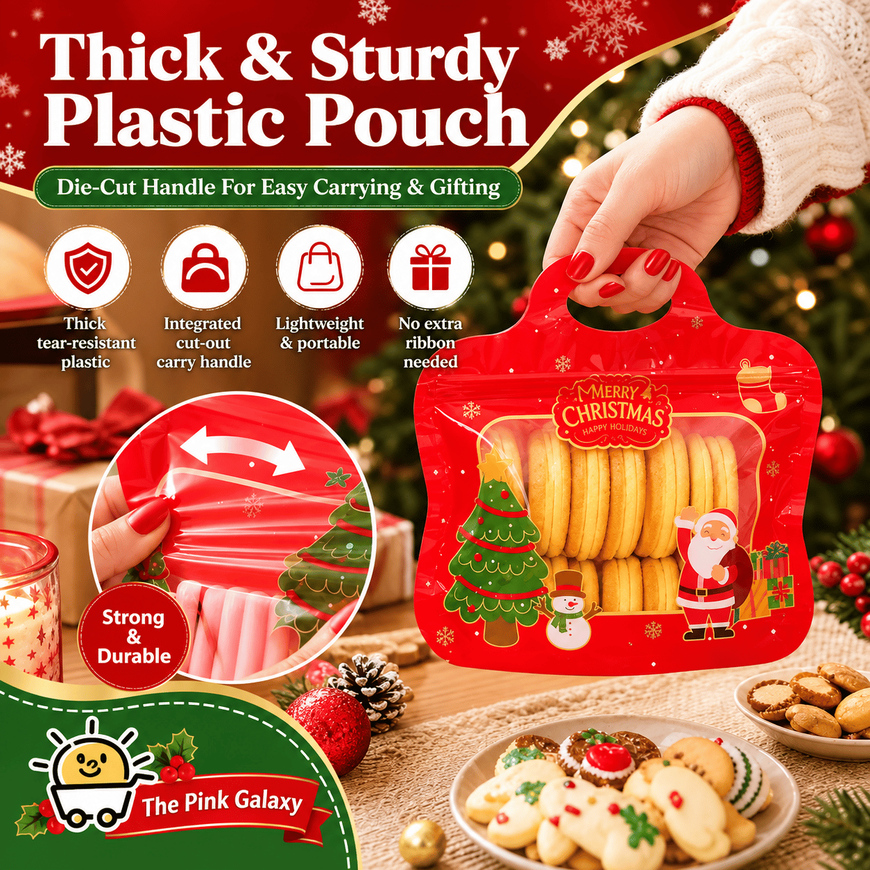 Clear window Christmas treat bag
