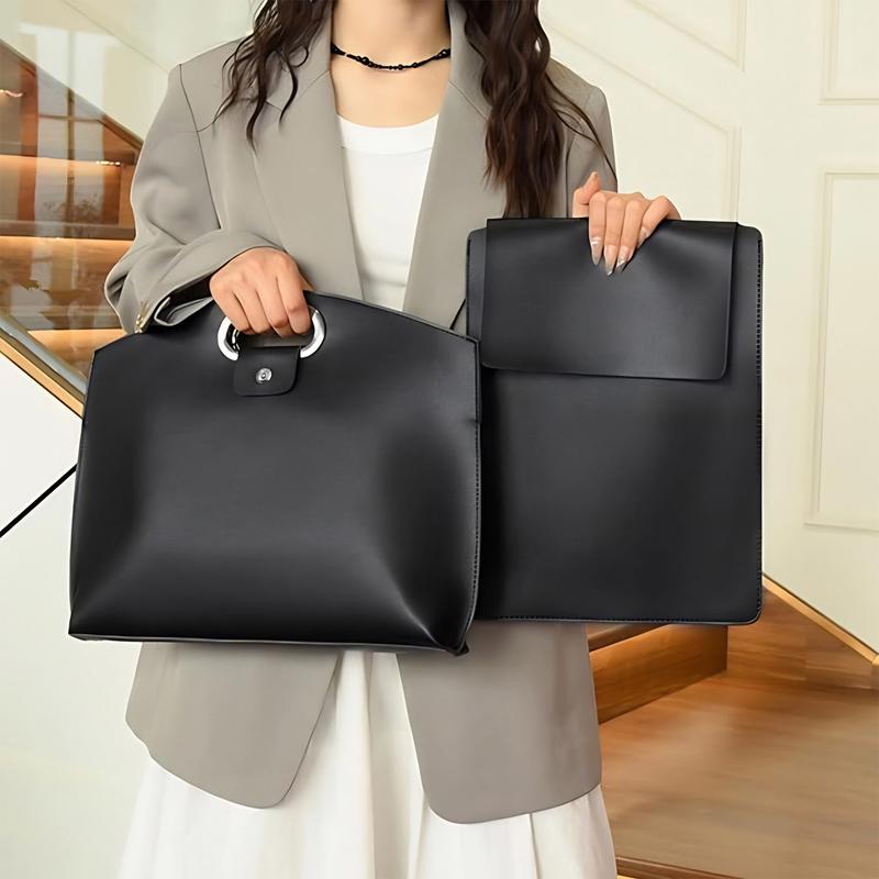 Oceantree 2PCS Laptop Bag for Women Handbag, Waterproof Leather 14-16In for Laptops and iPad Cases Macbook Cases, Work Tote Bag Briefcase Laptop purse