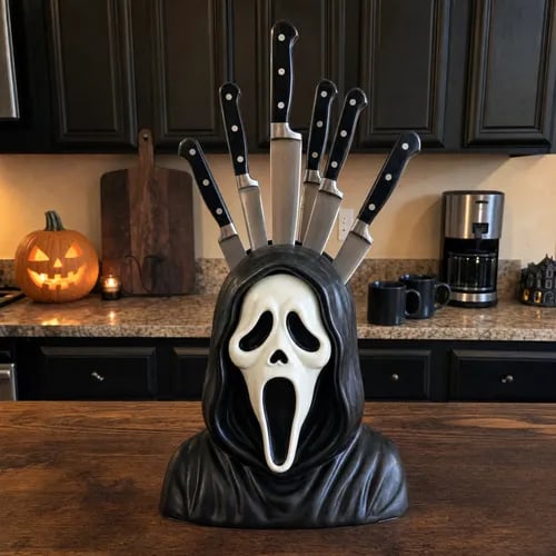 Horror fan gift ceramic knife block kitchen accessory