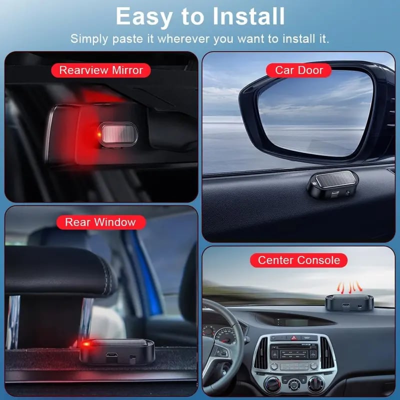 Peel and stick installation locations inside a vehicle