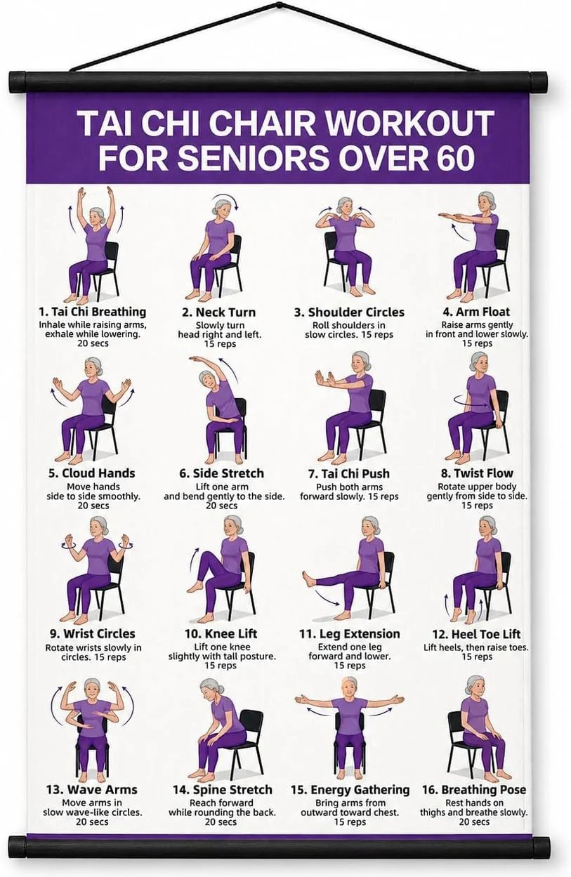 Chair tai chi chart hanging on wall