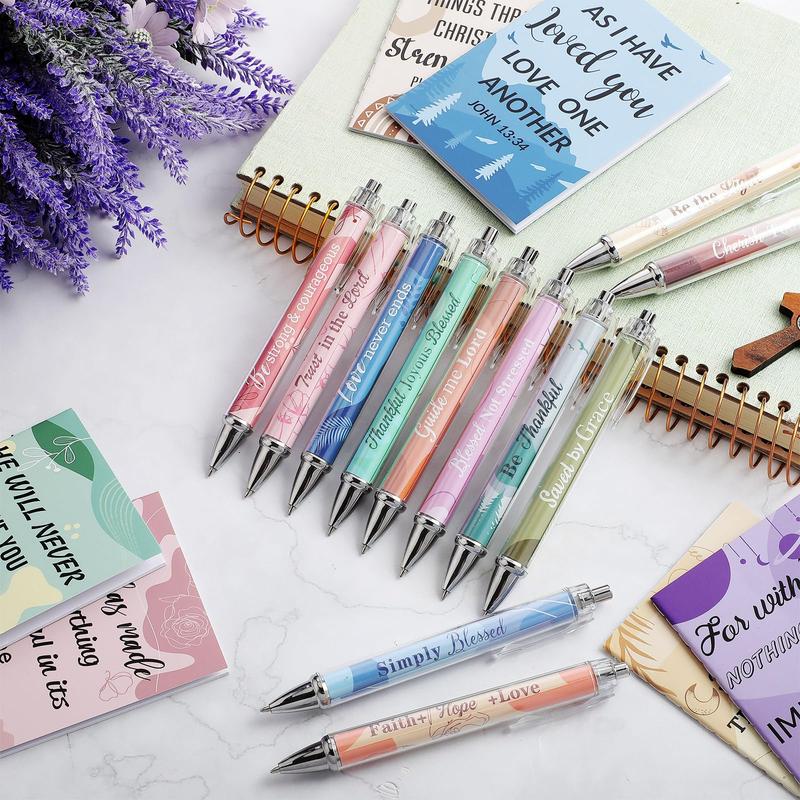 24Pcs Christian Gifts with 12 Motivational Quote Pens and 12 Bible Journal Christian Writing Pens Inspirational Ballpoint Pens Religious Notebooks with Bible Verse Bible Supplies, Gifts for Women Student Teacher, First Holy Communion Gift, Mother's Day 24Pcs Christian Gifts with 12 Motivational Quote Pens and 12 Bible Journal Christian Writing Pens Inspirational Ballpoint Pens Religious Notebooks with Bible Verse Bible Supplies, Gifts for Women Student Teacher, First Holy Communion Gift, Mother's Day