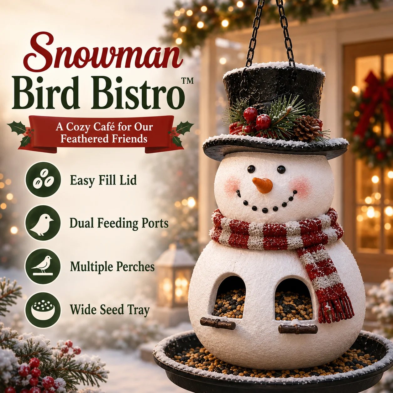 Snowman Bird Bistro