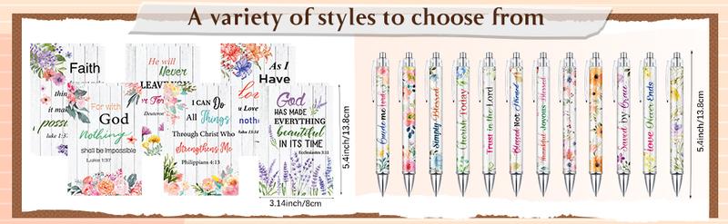 24Pcs Christian Gifts with 12 Motivational Quote Pens and 12 Bible Journal Christian Writing Pens Inspirational Ballpoint Pens Religious Notebooks with Bible Verse Bible Supplies, Gifts for Women Student Teacher, First Holy Communion Gift, Mother's Day 24Pcs Christian Gifts with 12 Motivational Quote Pens and 12 Bible Journal Christian Writing Pens Inspirational Ballpoint Pens Religious Notebooks with Bible Verse Bible Supplies, Gifts for Women Student Teacher, First Holy Communion Gift, Mother's Day