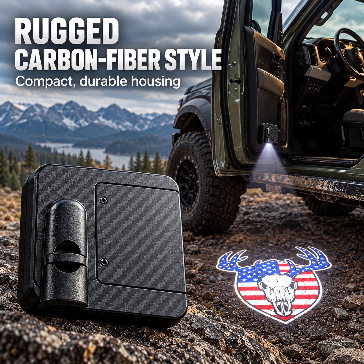 Carbon fiber style deer skull projector shell