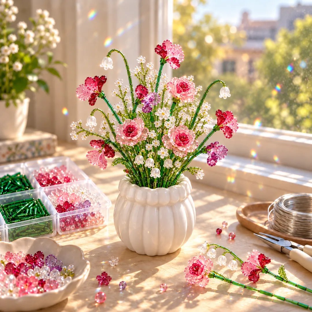 DIY beaded flower kit styles