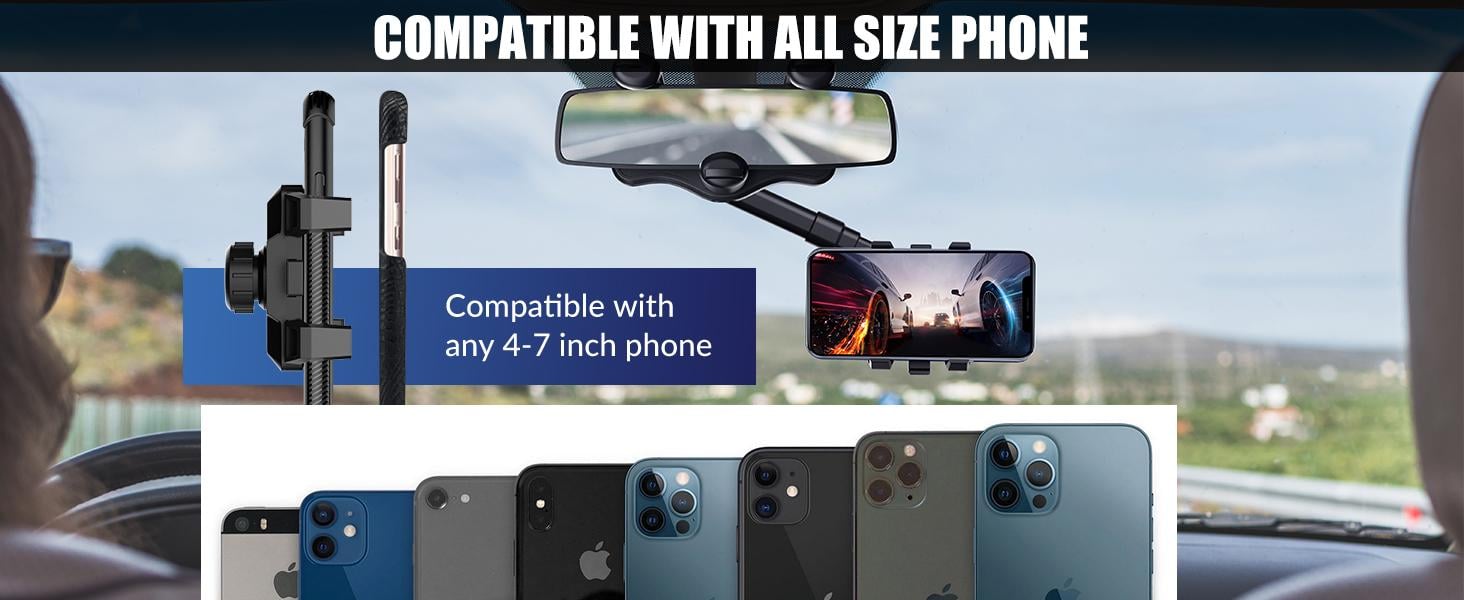 360 Degree Car Phone Holder Rearview Mirror, 2024 Multifunctional Navigation Bracket, 360° Rotatable & Retractable Car Phone Holder,car accessories 360 Degree Car Phone Holder Rearview Mirror, 2024 Multifunctional Navigation Bracket, 360° Rotatable & Retractable Car Phone Holder,car accessories