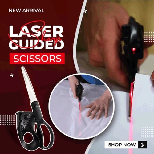 Sharp Lasers Guided Scissors Scissors Kitchen Sewing Straight Line Calibrat B - Picture 7 of 11