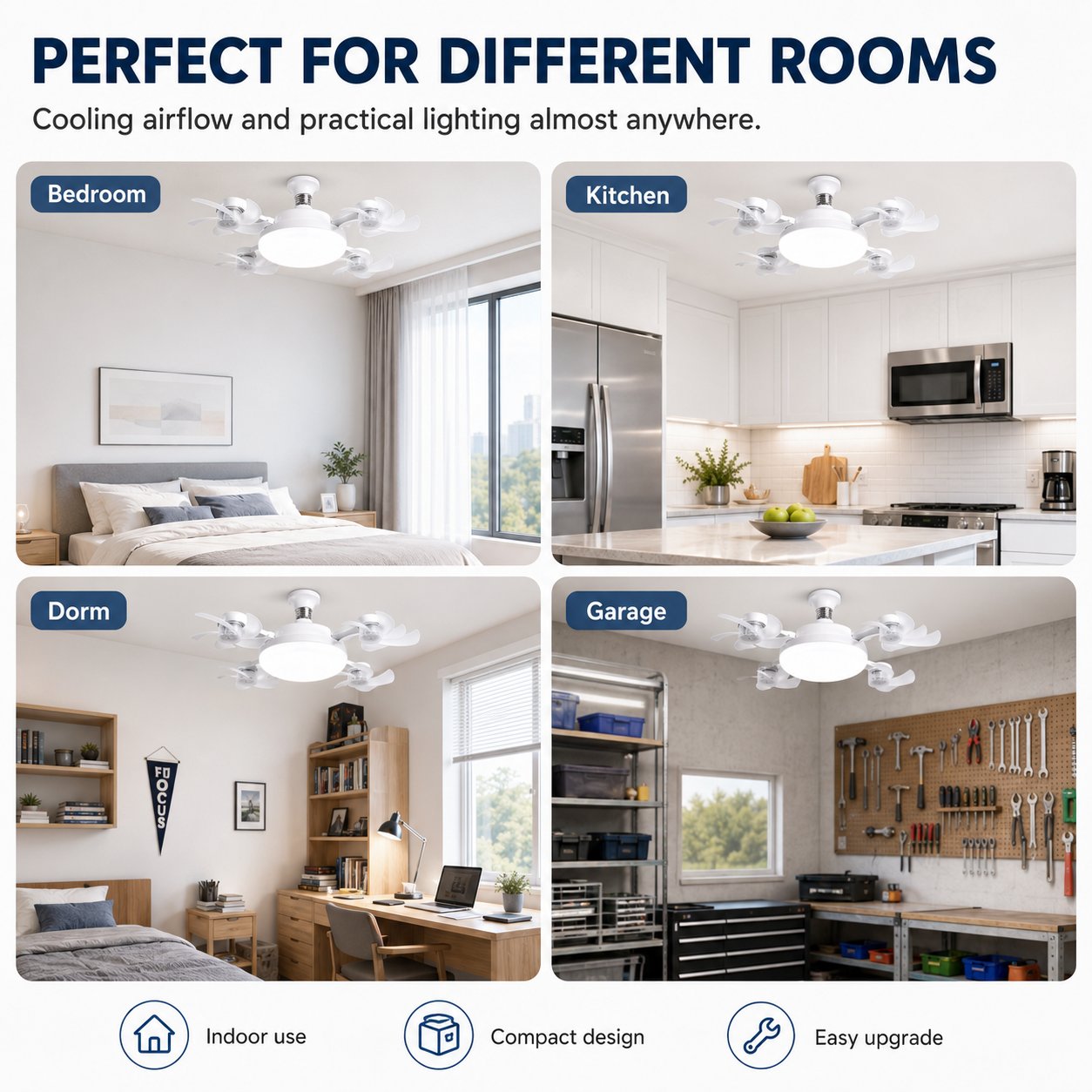 Ceiling fan light for different rooms