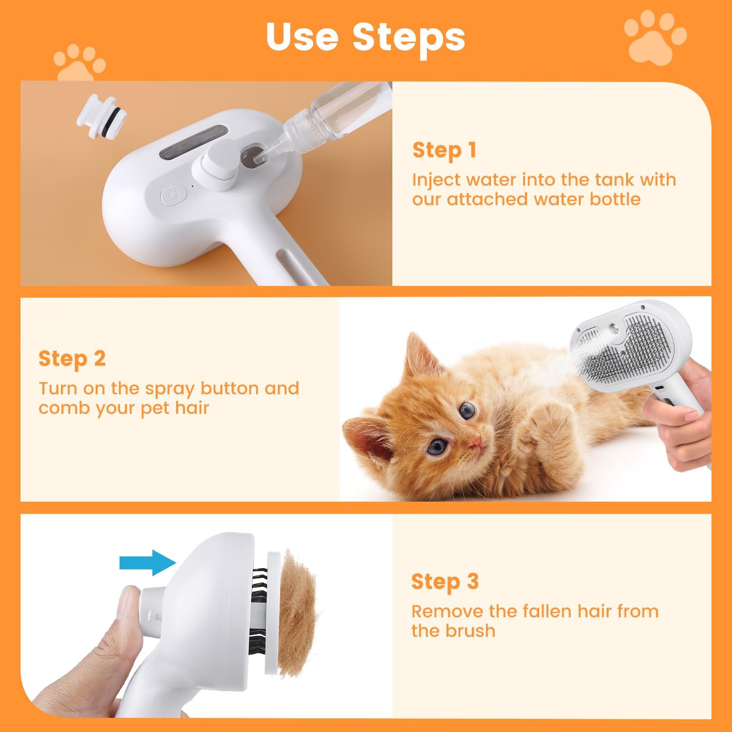 Durable pet brush design