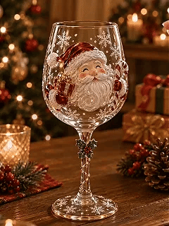 Christmas glass collection in use