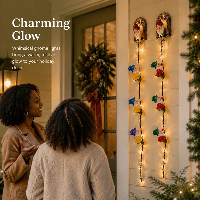 Warm Christmas gnome fairy lights