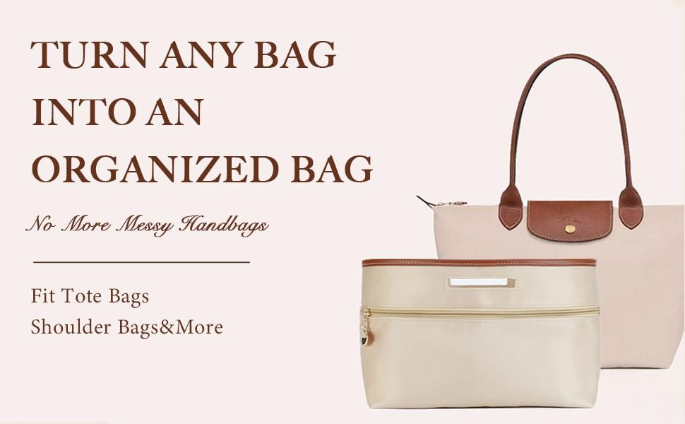 Tote bag organizer with handles, satin handbag organizer, compatible with Longchamp Le Pliage Tote Bag, LV Neverfull MM, Coach City 33, Speedy 30, G.oyard PM, and other styles. Handbag divider organizer, beige / Large, Medium, Small Tote bag organizer with handles, satin handbag organizer, compatible with Longchamp Le Pliage Tote Bag, LV Neverfull MM, Coach City 33, Speedy 30, G.oyard PM, and other styles. Handbag divider organizer, beige / Large, Medium, Small
