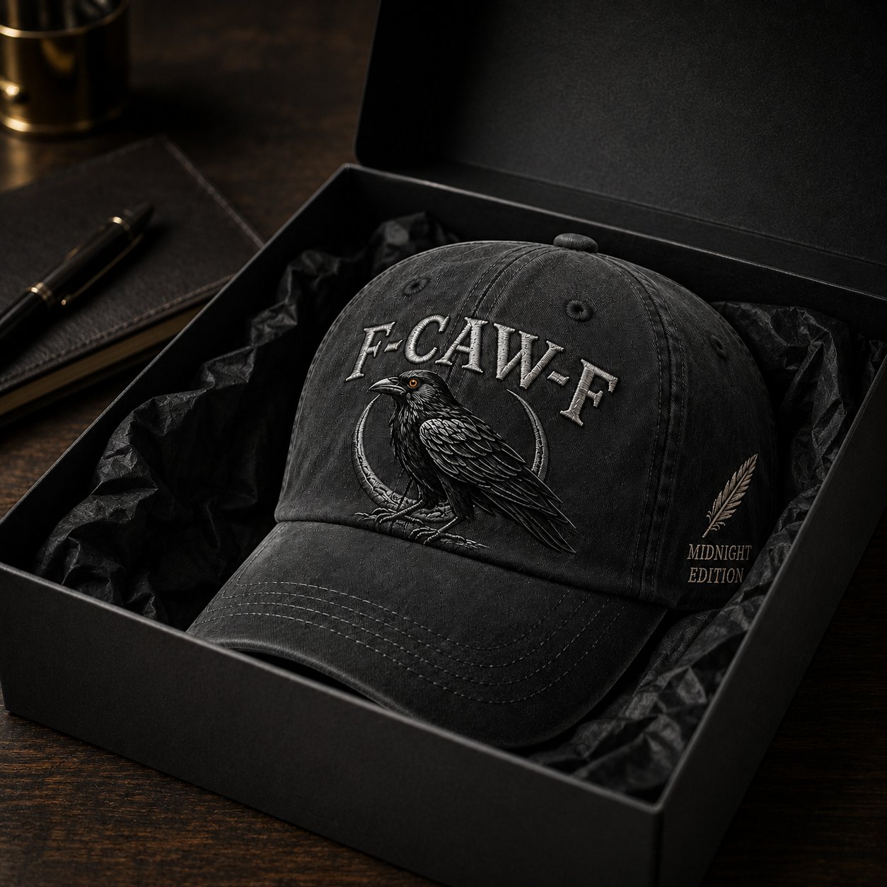 F-CAW-F Midnight Edition Raven Cap gift presentation