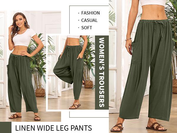Product Introduction of TARSE Womens Linen Wide Leg Pants Casual Loose Beach Palazzo Harem Pants with Pockets 23 Product Introduction of TARSE Womens Linen Wide Leg Pants Casual Loose Beach Palazzo Harem Pants with Pockets 23