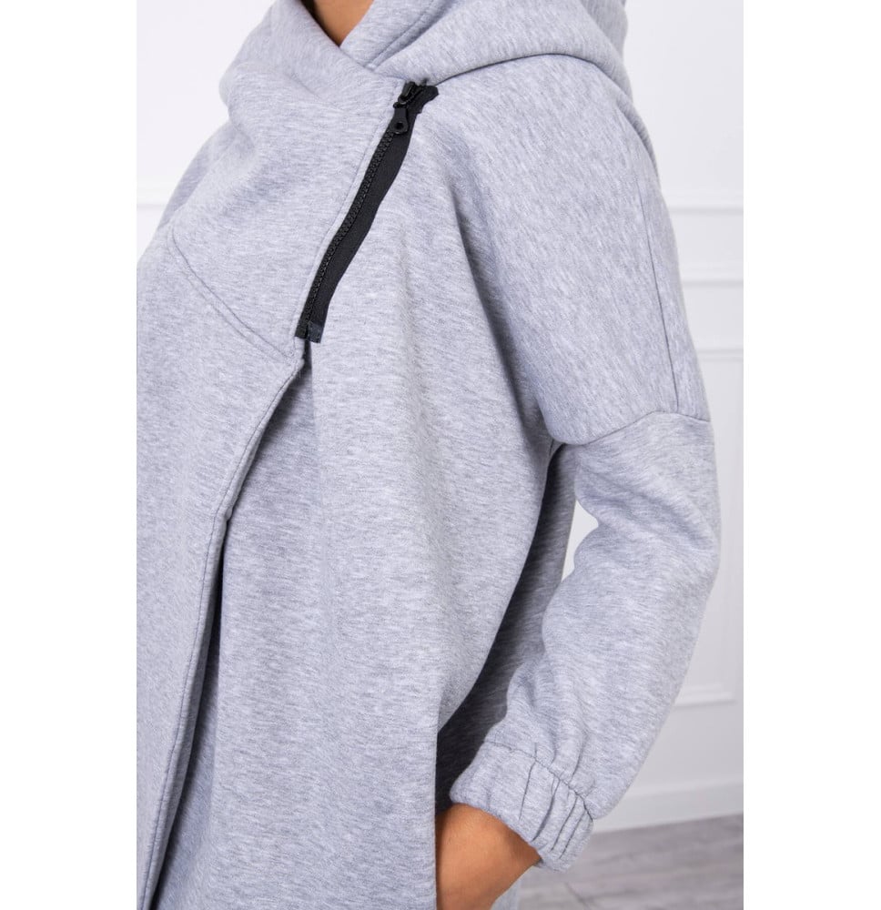 Women's sweatshirt with short zipper MI9110 gray