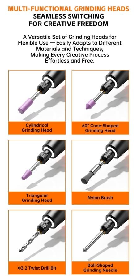 39pcs USB-Powered Electric Grinding & Polishing Tool Set - Linear Polisher, Car Polisher & Electric Angle Grinding Machine - Cordless Drill Bits, Multi-Speed for Wood, Metal & Gemstone Carving - DIY Craft Polishing Kit #GLOBAL PICKS