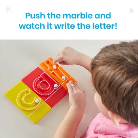 Includes 26 lowercase letter trays 10 marbles and activity guide
