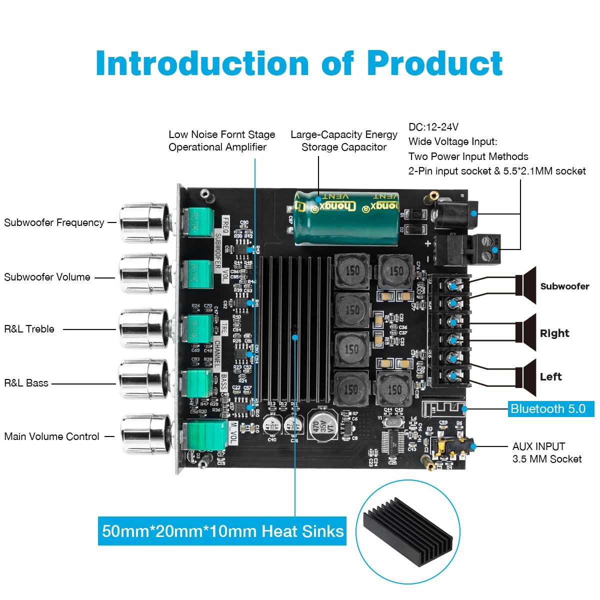 150W Bluetooth Amplifier