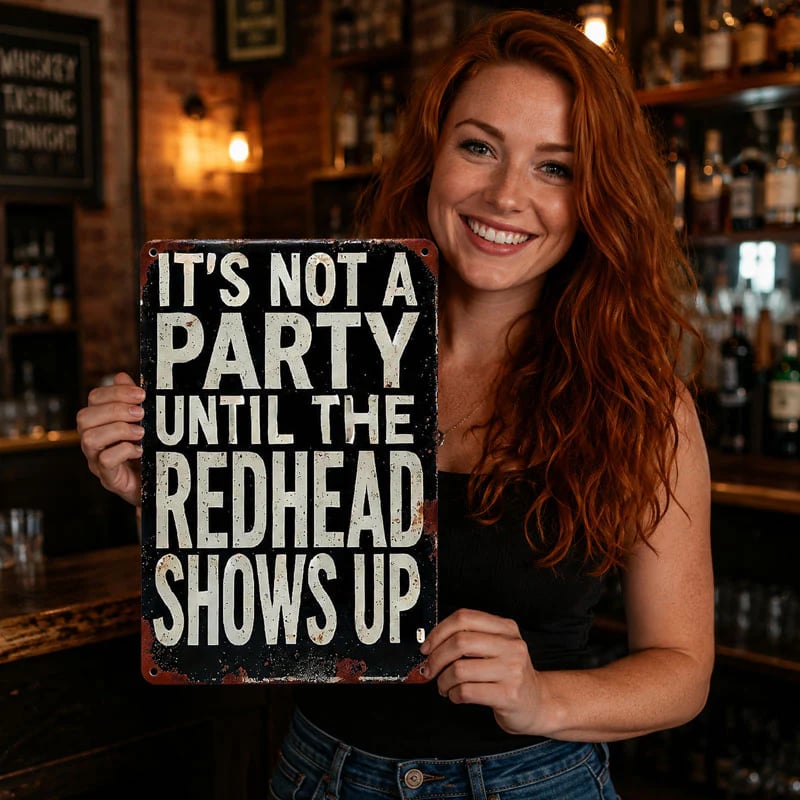 Funny redhead wall plaque decor