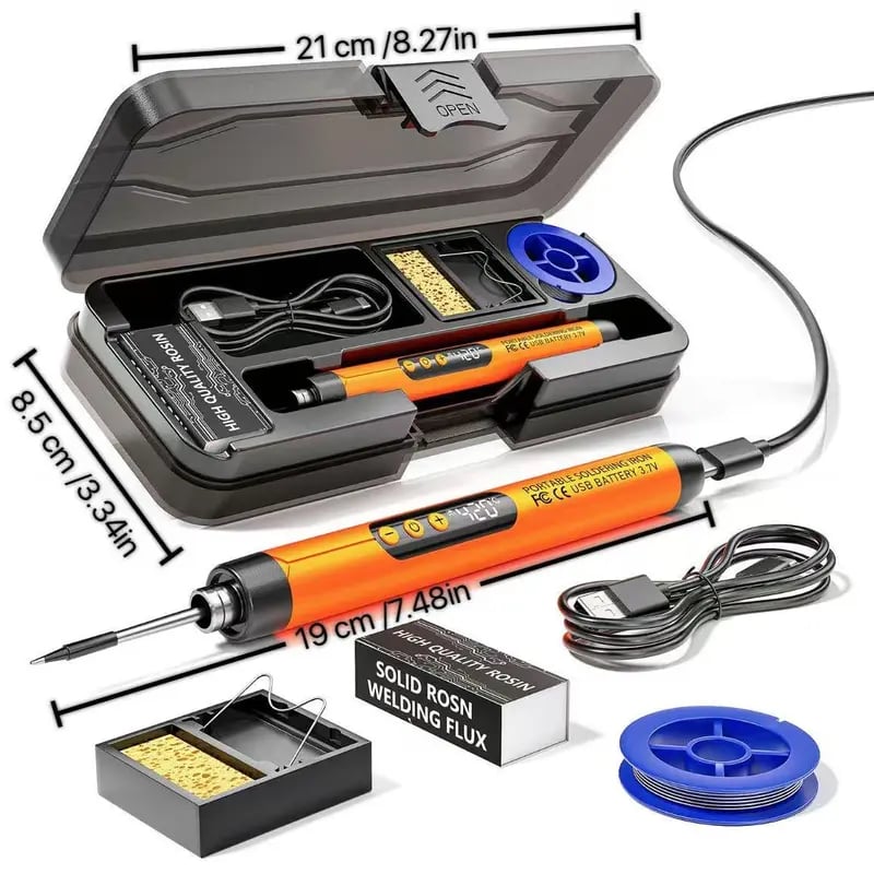 Product Introduction of Portable USB Adjustable Temperature Soldering Iron Kit, 1 Set Soldering Kit with Storage Box, Electronic Soldering Tool for Home DIY, Electric, Heavy Duty, Parts, Power, Cordless, Hot, Tool Kit Set 1