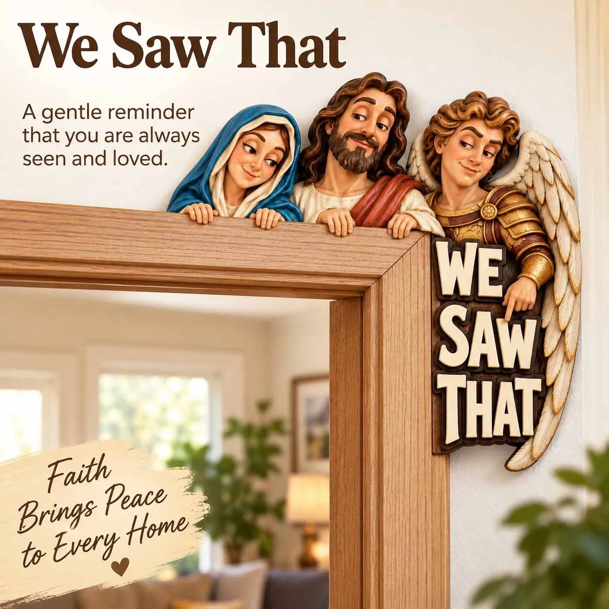 Wood Christian door topper