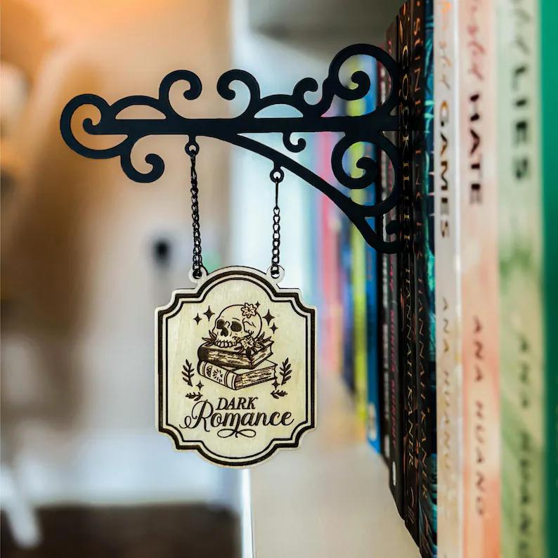🔥Last Day 50% OFF-📚Book Nook Tavern Signs – Genre Shelf Labels with Hanging Brackets