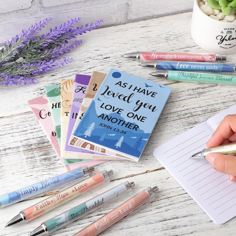 24Pcs Christian Gifts with 12 Motivational Quote Pens and 12 Bible Journal Christian Writing Pens Inspirational Ballpoint Pens Religious Notebooks with Bible Verse Bible Supplies, Gifts for Women Student Teacher, First Holy Communion Gift, Mother's Day 24Pcs Christian Gifts with 12 Motivational Quote Pens and 12 Bible Journal Christian Writing Pens Inspirational Ballpoint Pens Religious Notebooks with Bible Verse Bible Supplies, Gifts for Women Student Teacher, First Holy Communion Gift, Mother's Day