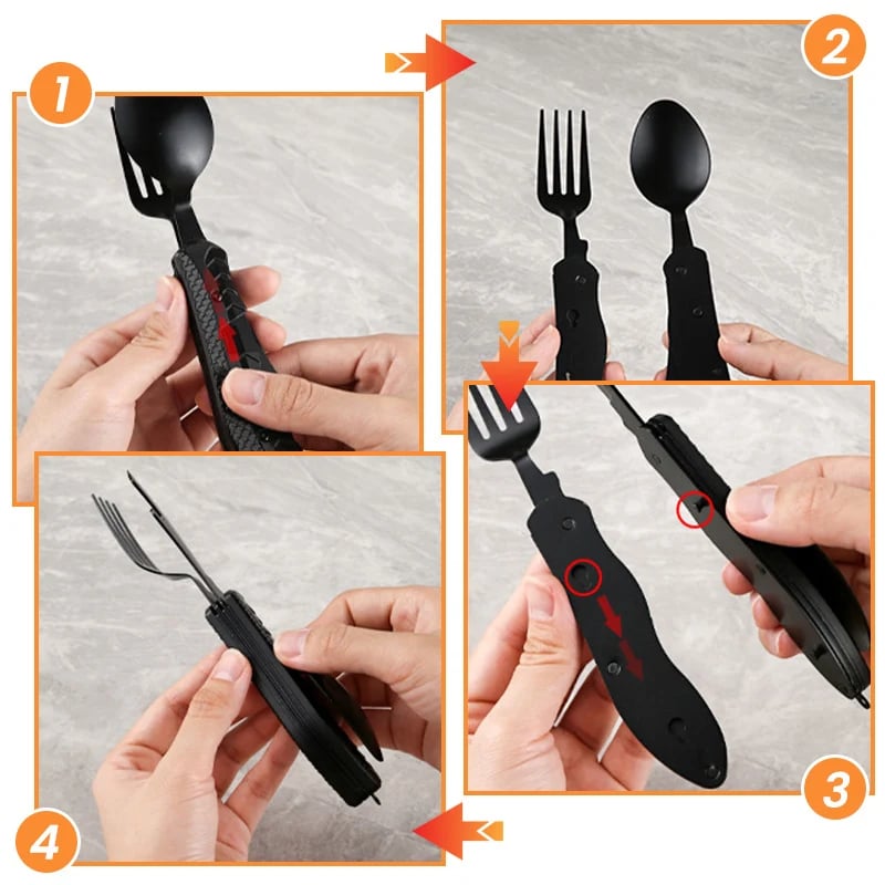 How to open folding camping utensil
