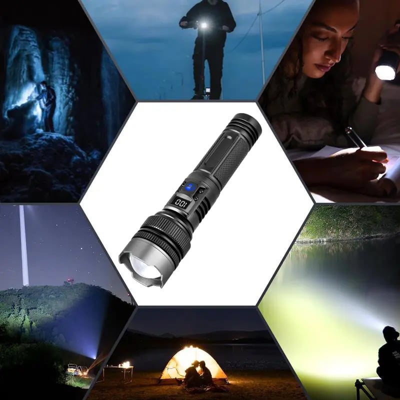 Product Introduction of 2-in-1 POWER BANK FLASHLIGHT | Super Bright, USB Rechargeable, Zoomable | Camping, Emergency, Fishing fathersdaygift 3