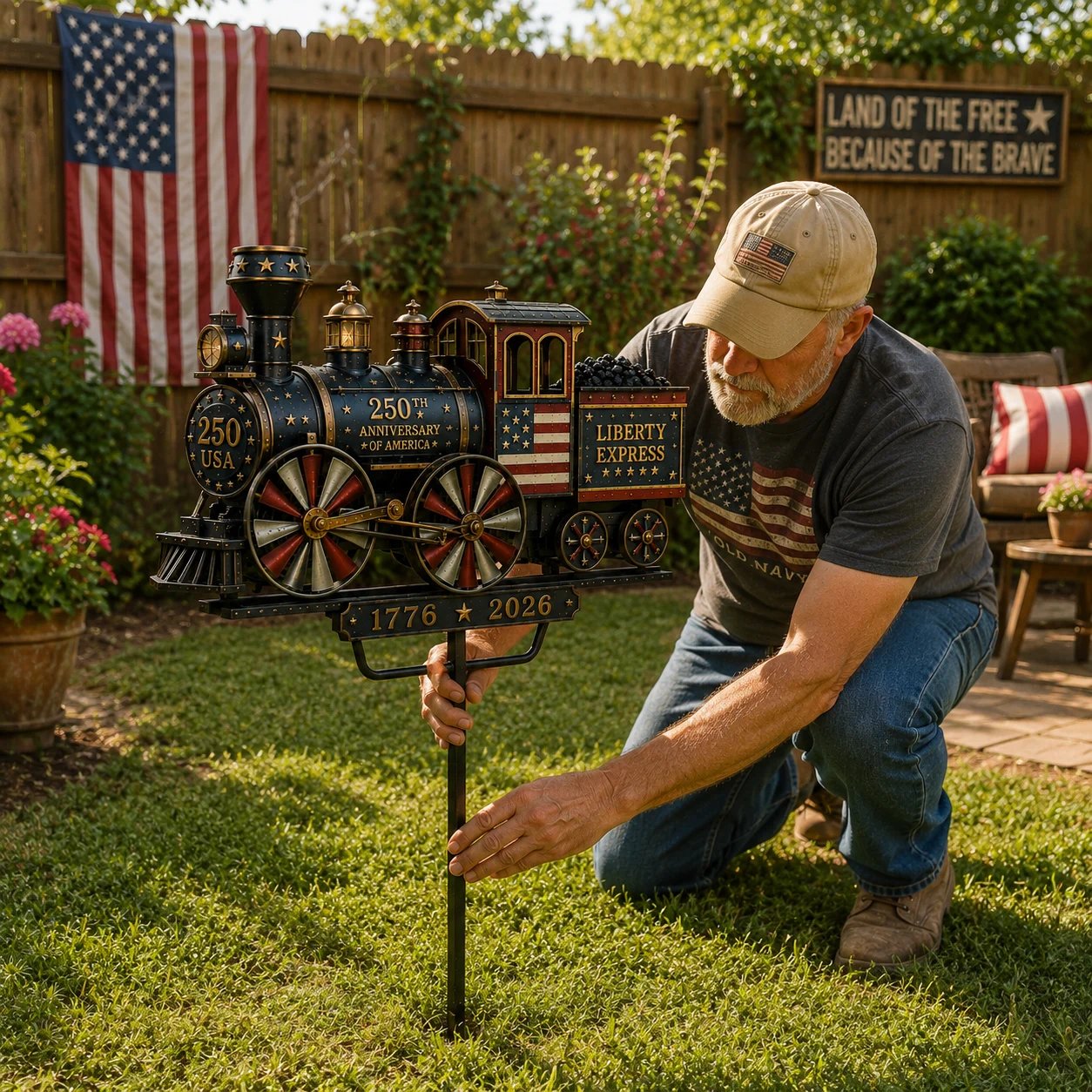 Patriotic train decorative piece