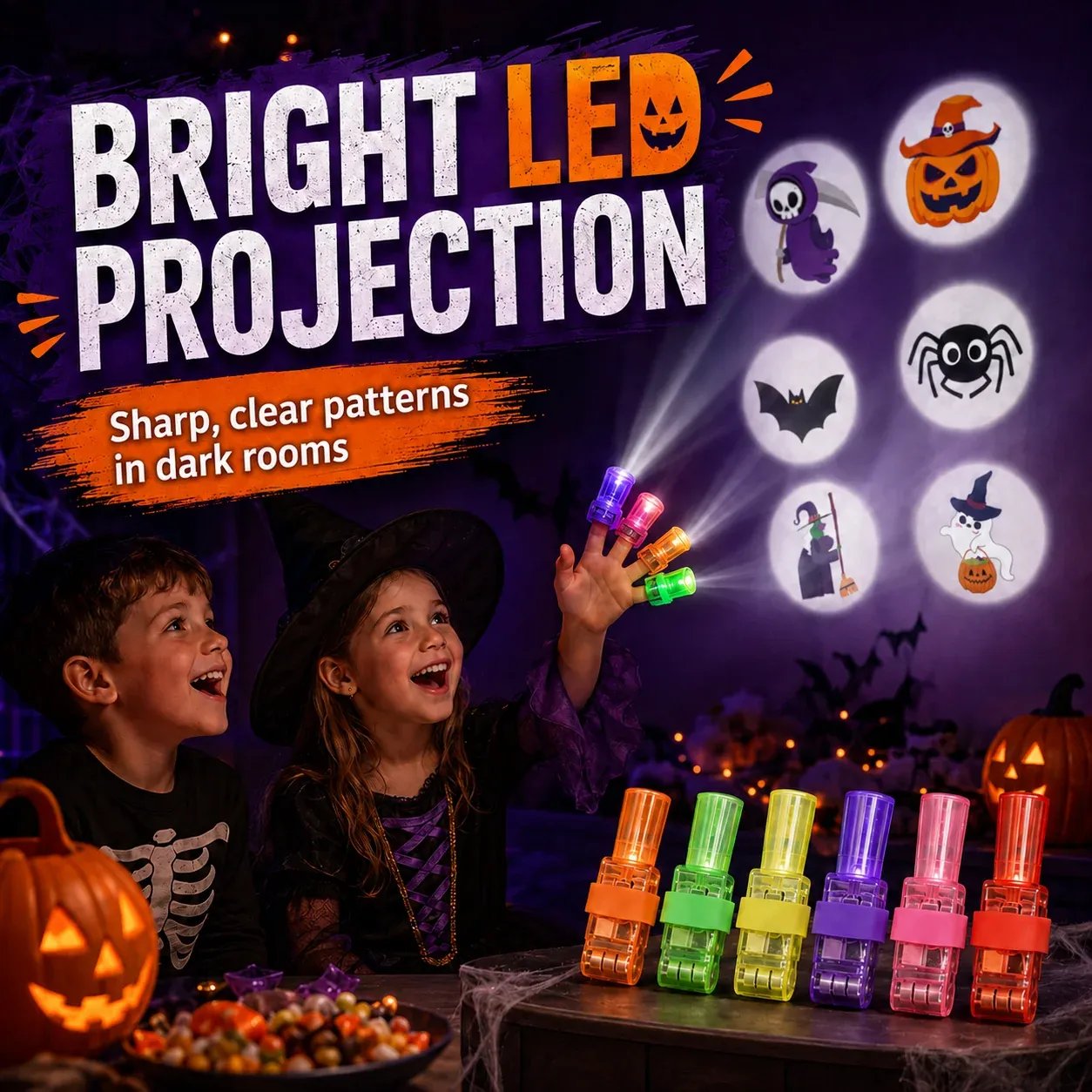 Halloween Pattern Finger Projector Lights