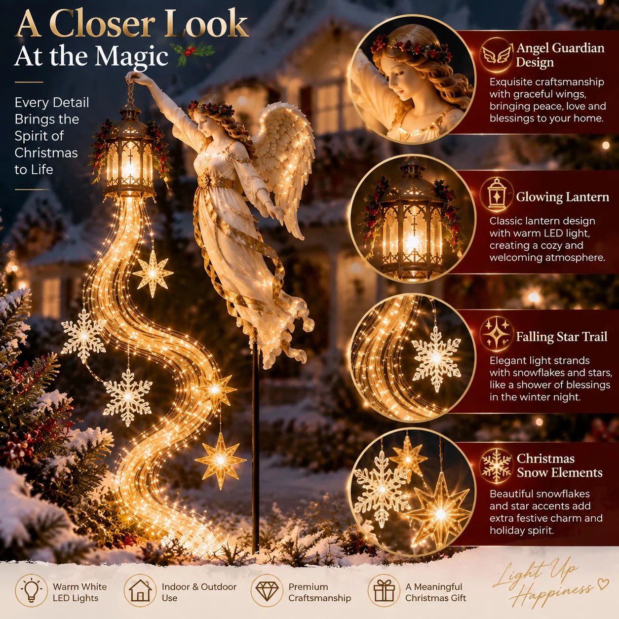 Guardian Angel Christmas Light Details