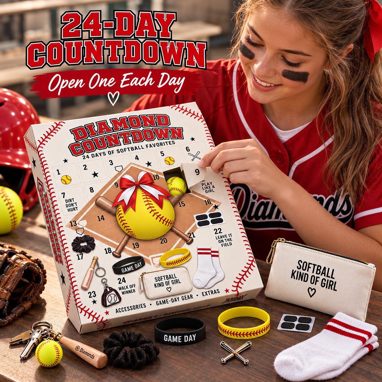 how to use softball advent calendar
