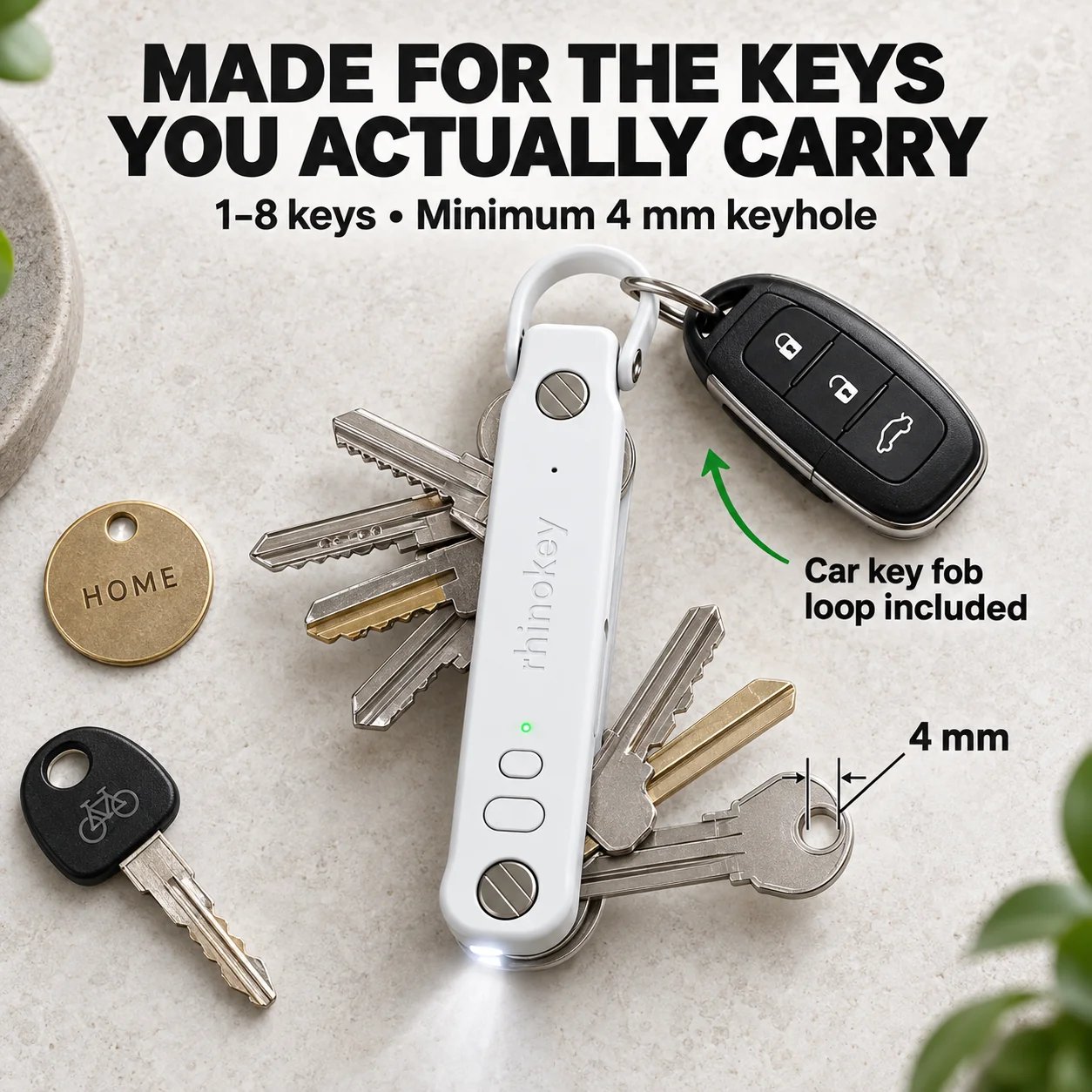 Key capacity and 4 millimeter keyhole compatibility