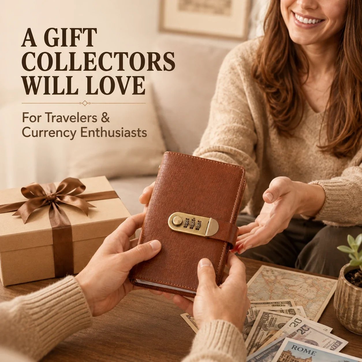 Banknote collection booklet gift for travelers and currency collectors