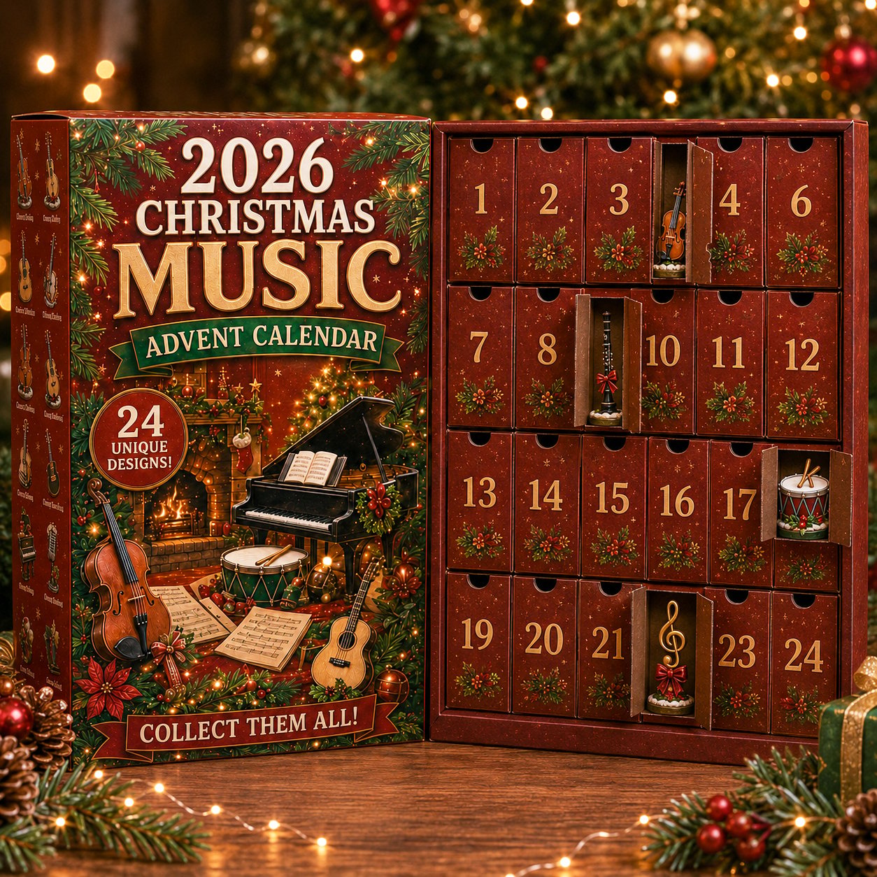 Christmas Music Advent Calendar festive collectible display