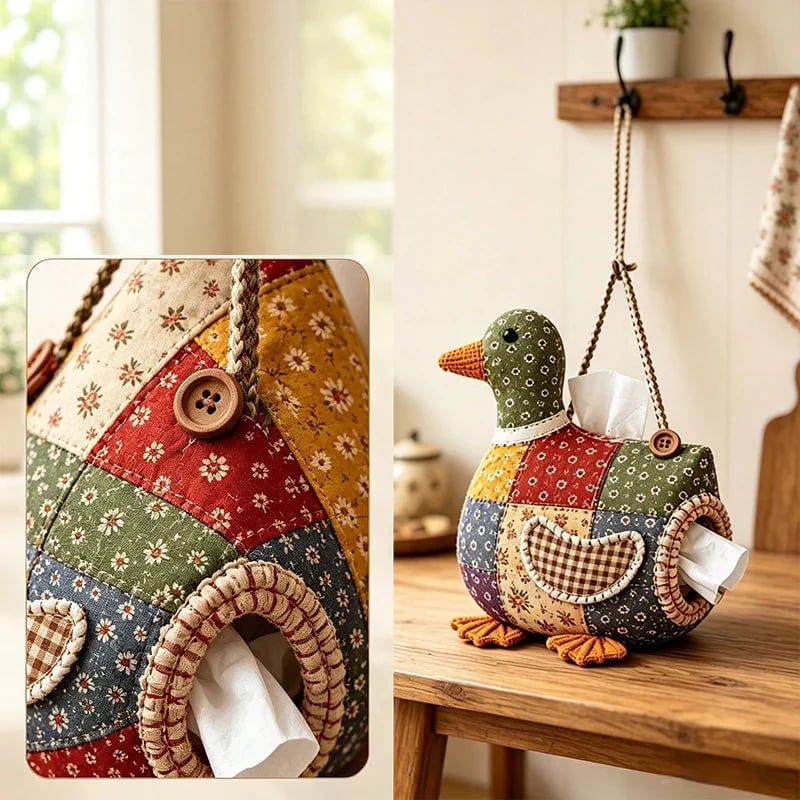 Patchwork fabric DIY tissue holder materials
